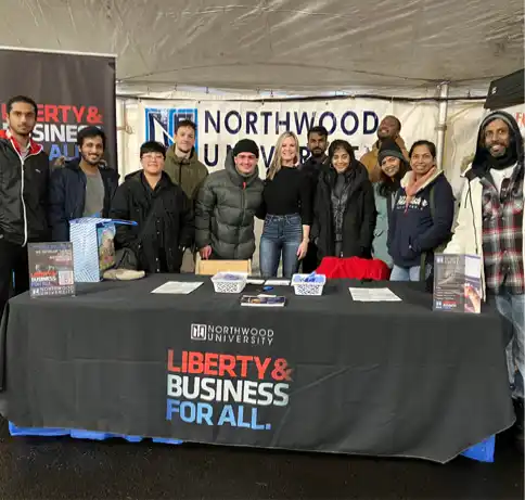 Northwood University staff and students at a 'Liberty & Business for All' recruitment event