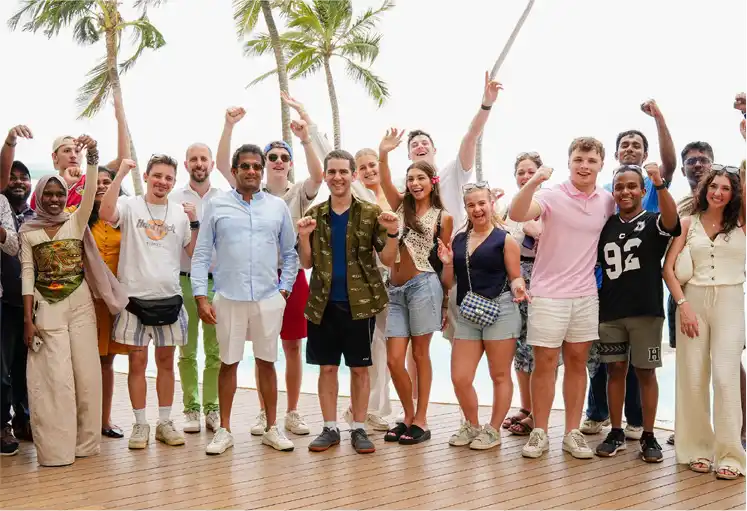 Northwood University students celebrating together on a study trip, part of the university's global outlook